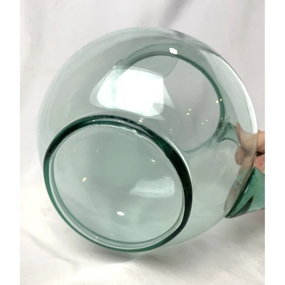Mexican Green Glass Pitcher Rare Large Vintage Margarita